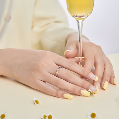 [baslovejewels]Dazzling Lustrous Round Cut Tennis Ring