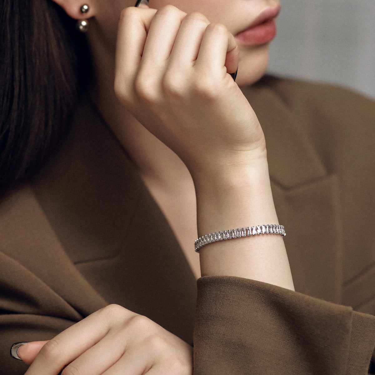 [baslovejewels]Exquisite Emerald Cut Daily Bracelet