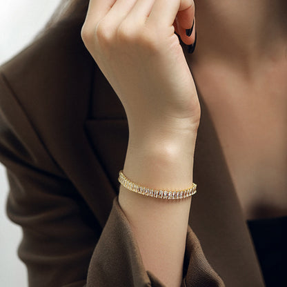 [baslovejewels]Exquisite Emerald Cut Daily Bracelet