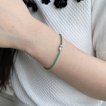 [baslovejewels]Dazzling Colorful Round Cut Daily Bracelet