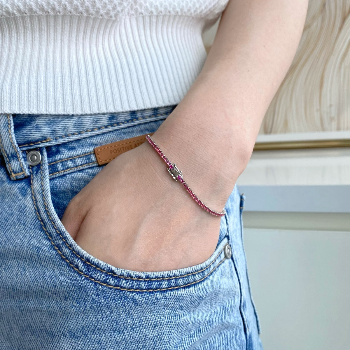[baslovejewels]Dazzling Colorful Round Cut Daily Bracelet