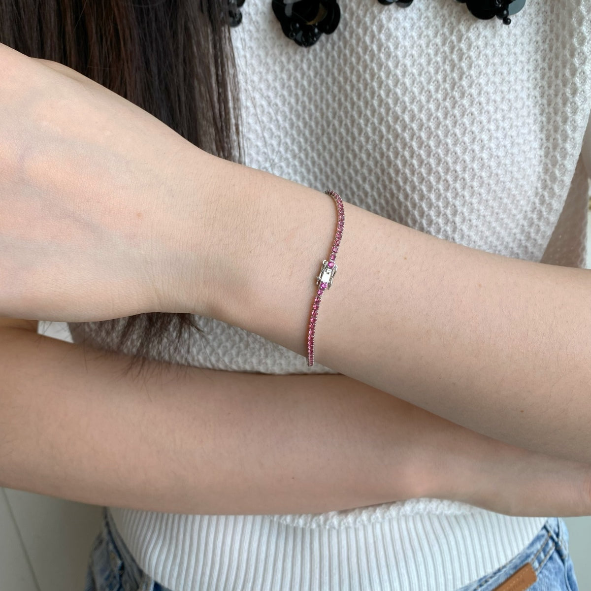 [baslovejewels]Dazzling Colorful Round Cut Daily Bracelet