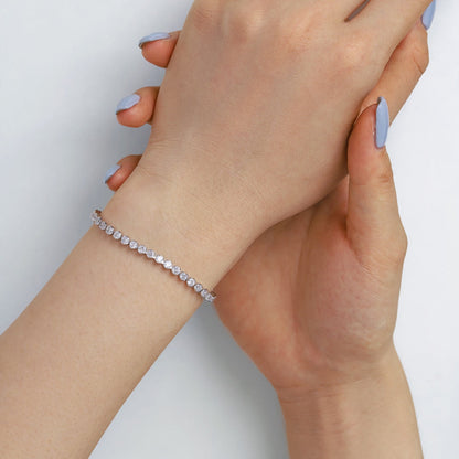 [baslovejewels]Ornate  Sparkling Round Cut Daily Bracelet