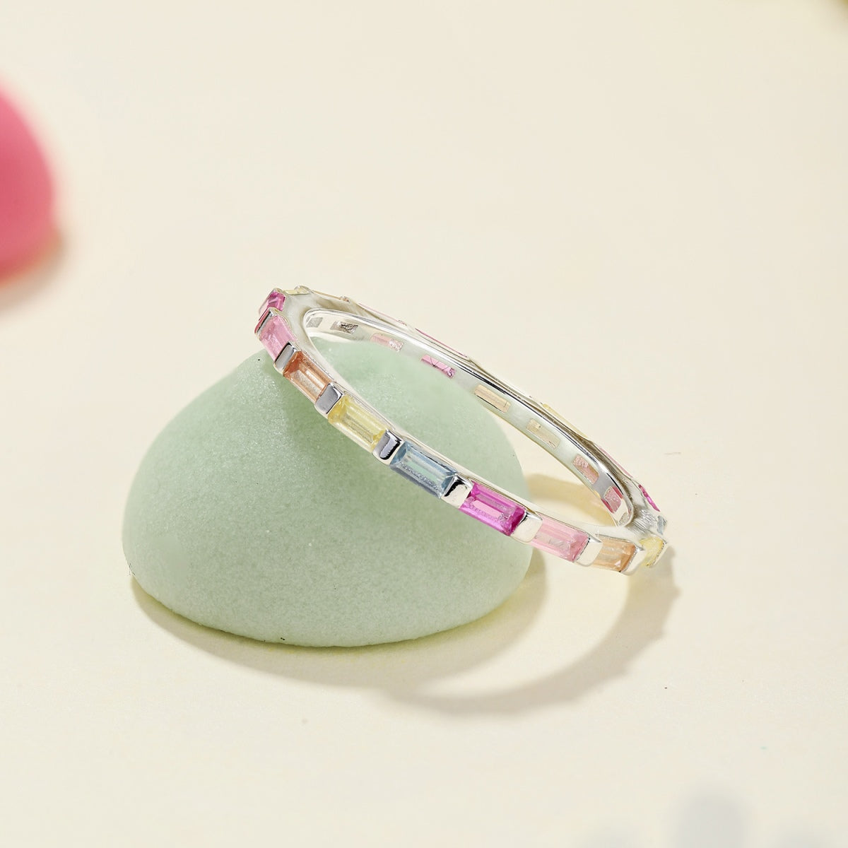 [baslovejewels]Exquisite Multicolored Emerald Cut Daily Ring