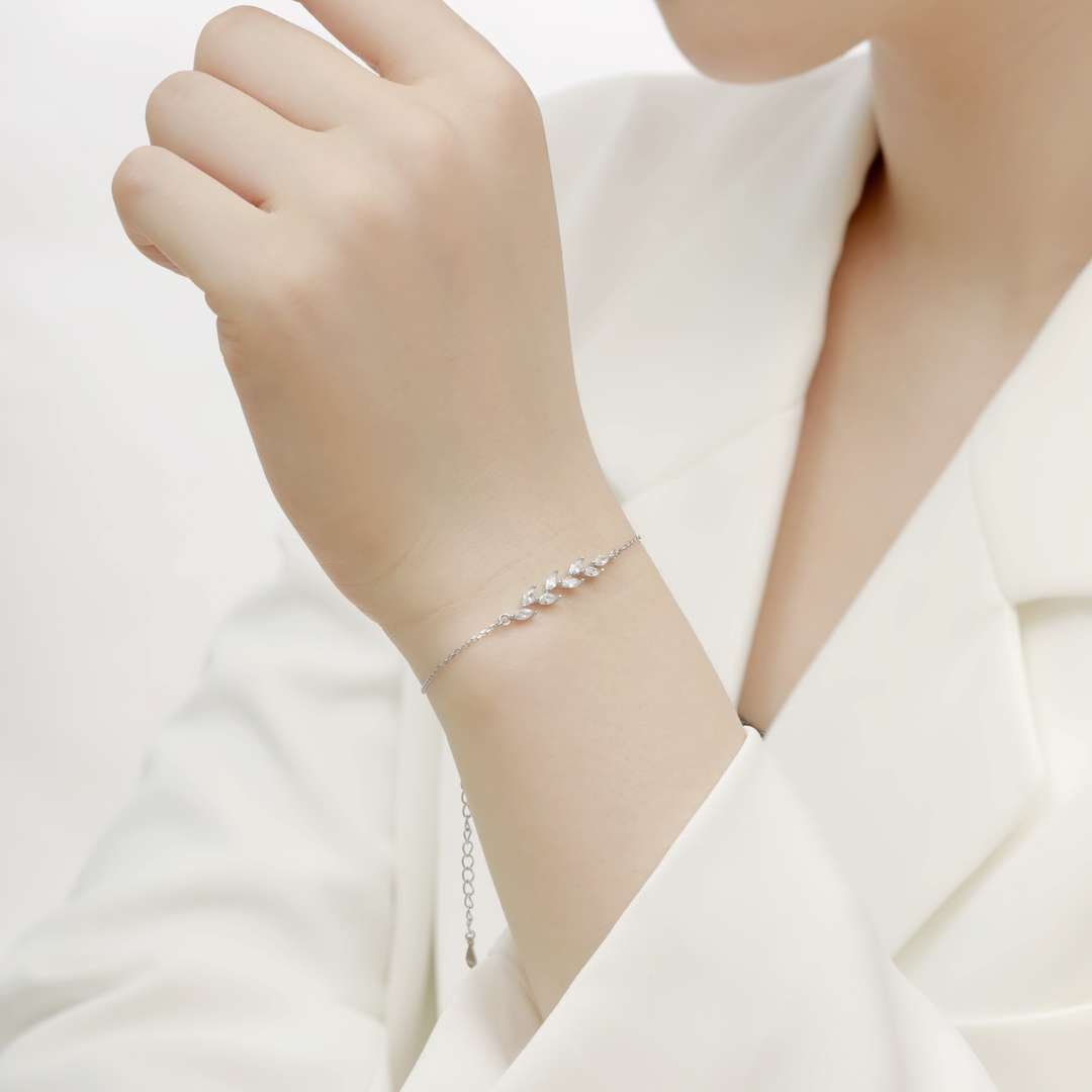 [baslovejewels]Elegant Wheat Leaves Shape Bracelet