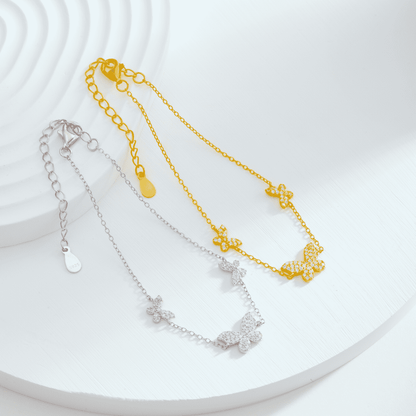 [baslovejewels]Delicate Butterfly Pendant Bracelet