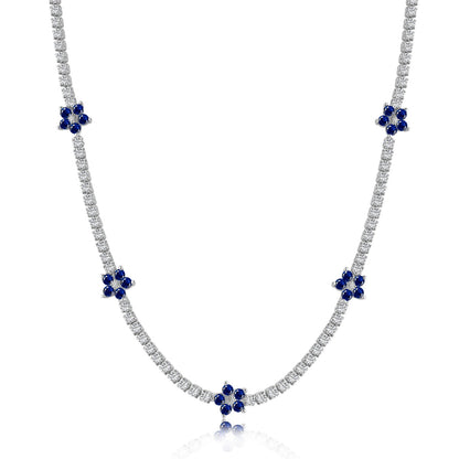 [baslovejewels]Luxurious Colorful Flower Tennis Necklace