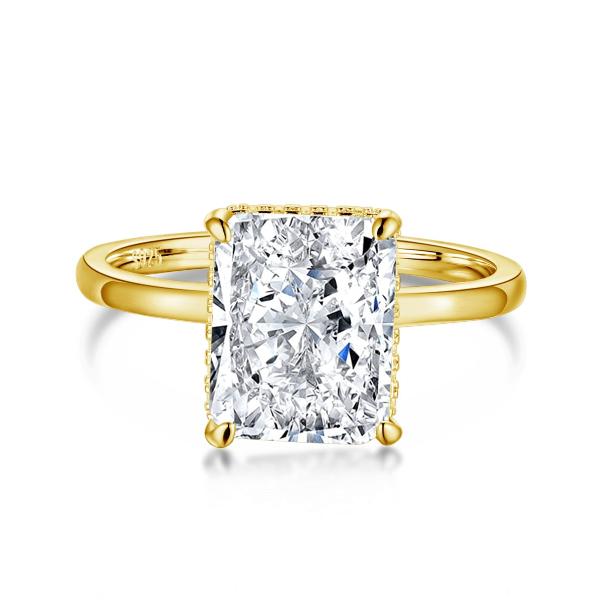 [baslovejewels]4.0 Carat Ornate Enchanting Radiand Cut Banquet Ring