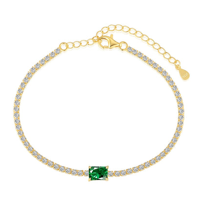 [baslovejewels]1.0 Carat Unique Emerald Cut Banquet Bracelet
