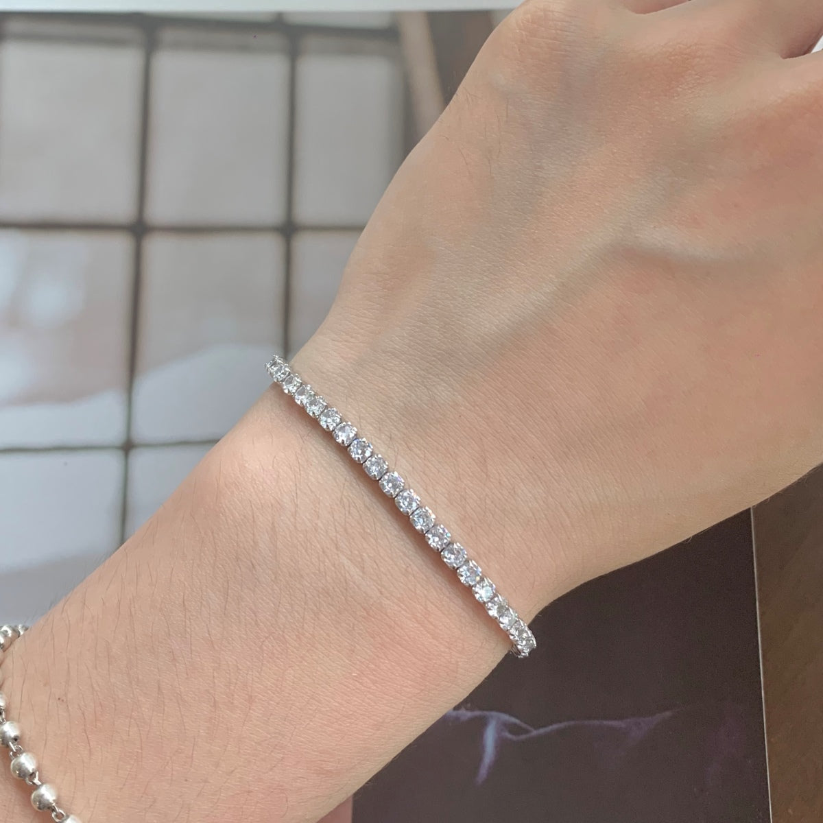 [baslovejewels]Sparkling Round Cut Daily Bracelet
