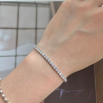 [baslovejewels]Sparkling Round Cut Daily Bracelet