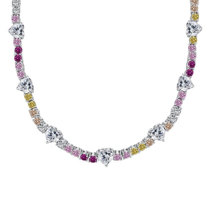 [baslovejewels]Delicate Colorful Rainbow Tennis Chain