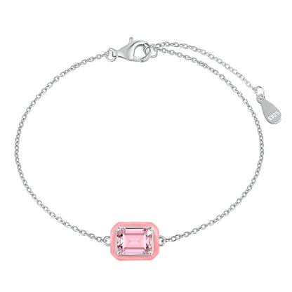[baslovejewels]2.0 Carat Sparkling Colorful Emerald Cut Daily Bracelet