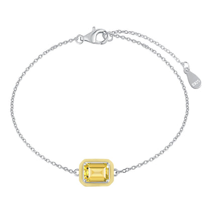 [baslovejewels]2.0 Carat Sparkling Colorful Emerald Cut Daily Bracelet