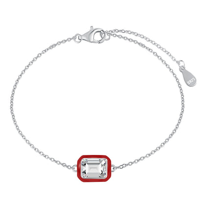 [baslovejewels]2.0 Carat Sparkling Colorful Emerald Cut Daily Bracelet