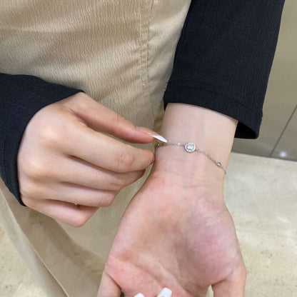 [baslovejewels]Dazzling Round Cut Shape Bracelet