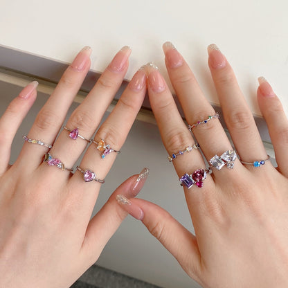 [baslovejewels]Unique Trapezoid Cut Daily Ring