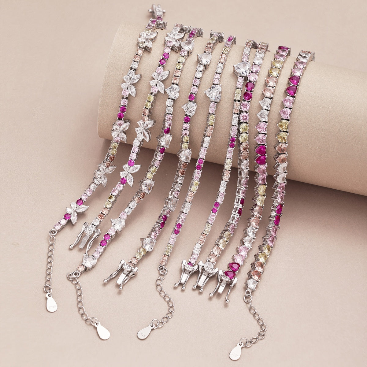[baslovejewels]Romantic Heart Shape Round Cut Lover Bracelet