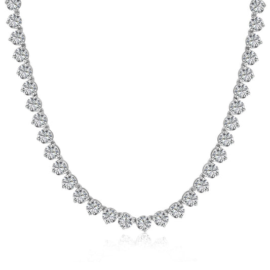 [baslovejewels]Ornate Heart Cut Tennis Necklace