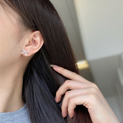[baslovejewels]Dainty Bow Shape Earrings