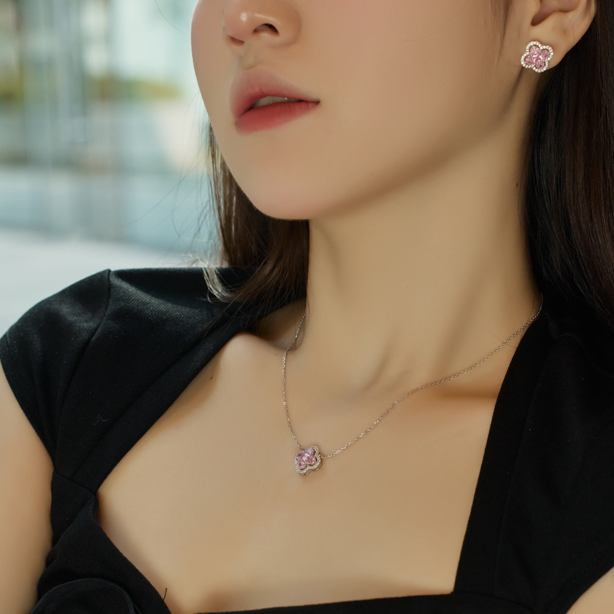 [baslovejewels]Spliced Lucky Four-Leaf Clover Versatile Necklace