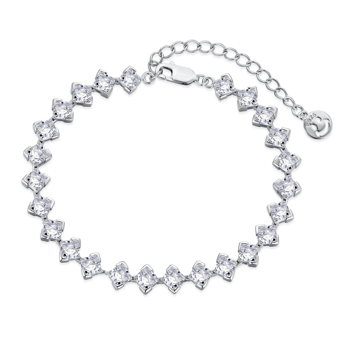 [baslovejewels]0.5 Carat Ornate Princess Cut Daily Bracelet