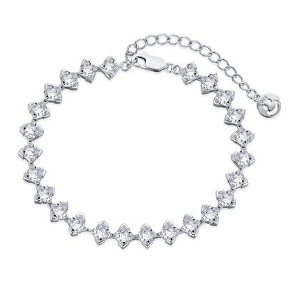 [baslovejewels]0.5 Carat Ornate Princess Cut Daily Bracelet