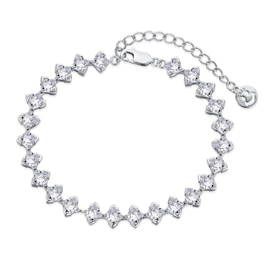 [baslovejewels]0.5 Carat Ornate Princess Cut Daily Bracelet
