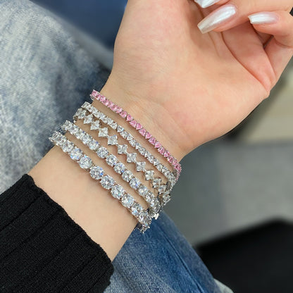 [baslovejewels]0.5 Carat Ornate Princess Cut Daily Bracelet