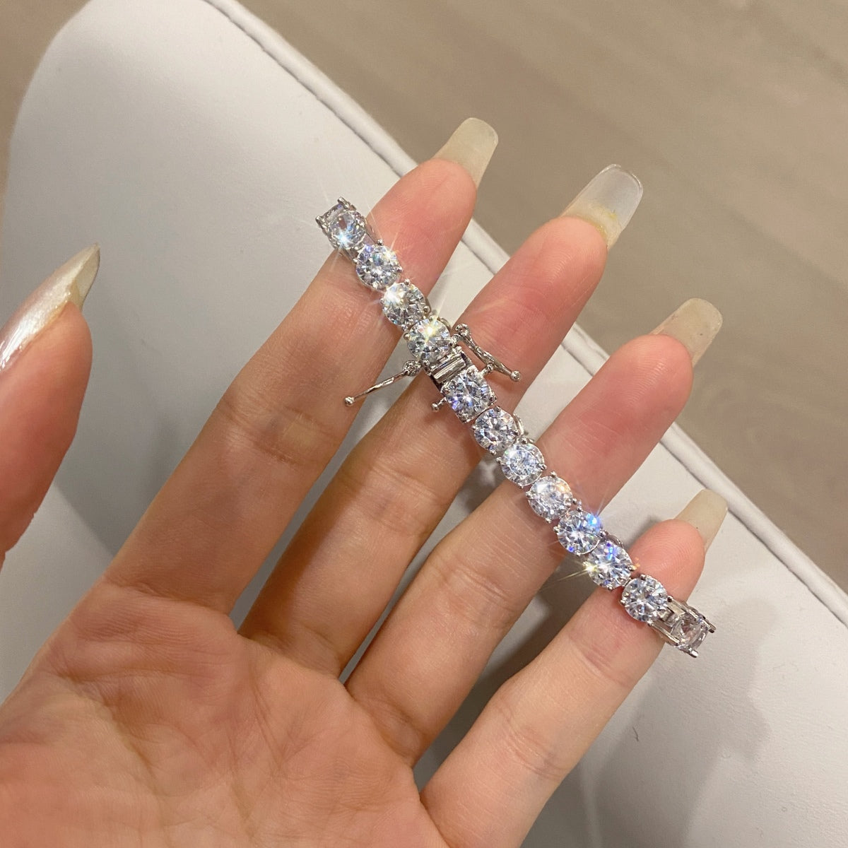[baslovejewels]Ornate Sparkling Round Cut Wedding Bracelet