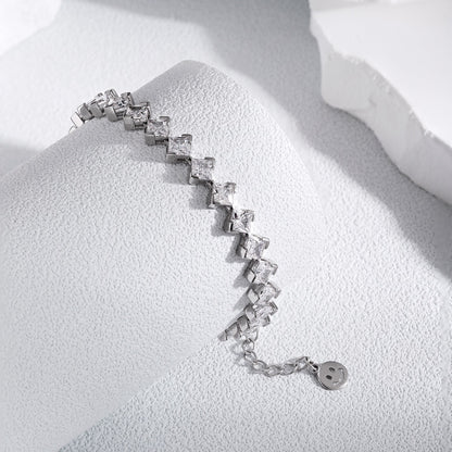 [baslovejewels]0.5 Carat Ornate Princess Cut Daily Bracelet