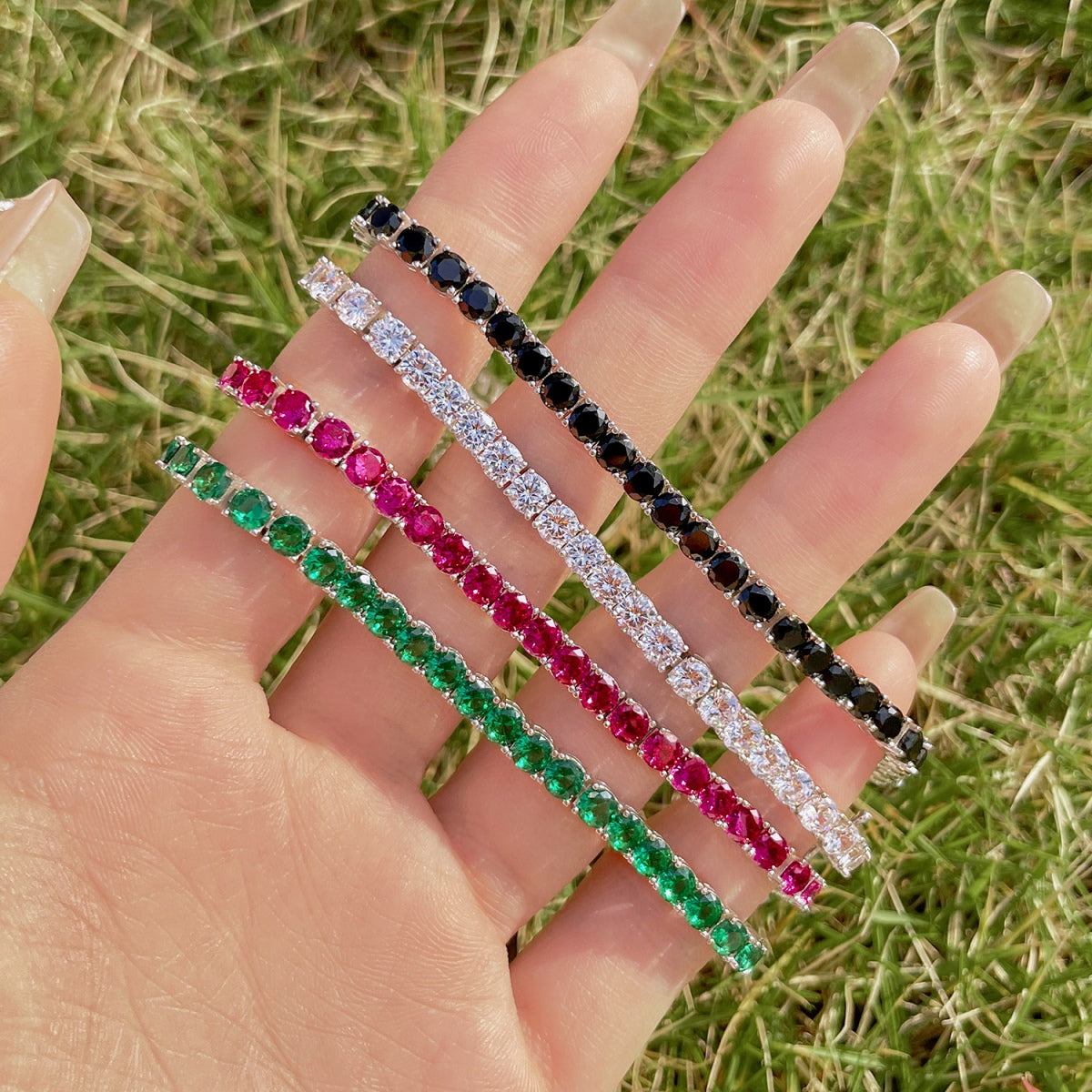 [baslovejewels]Radiant Colorful Round Cut Party Bracelet