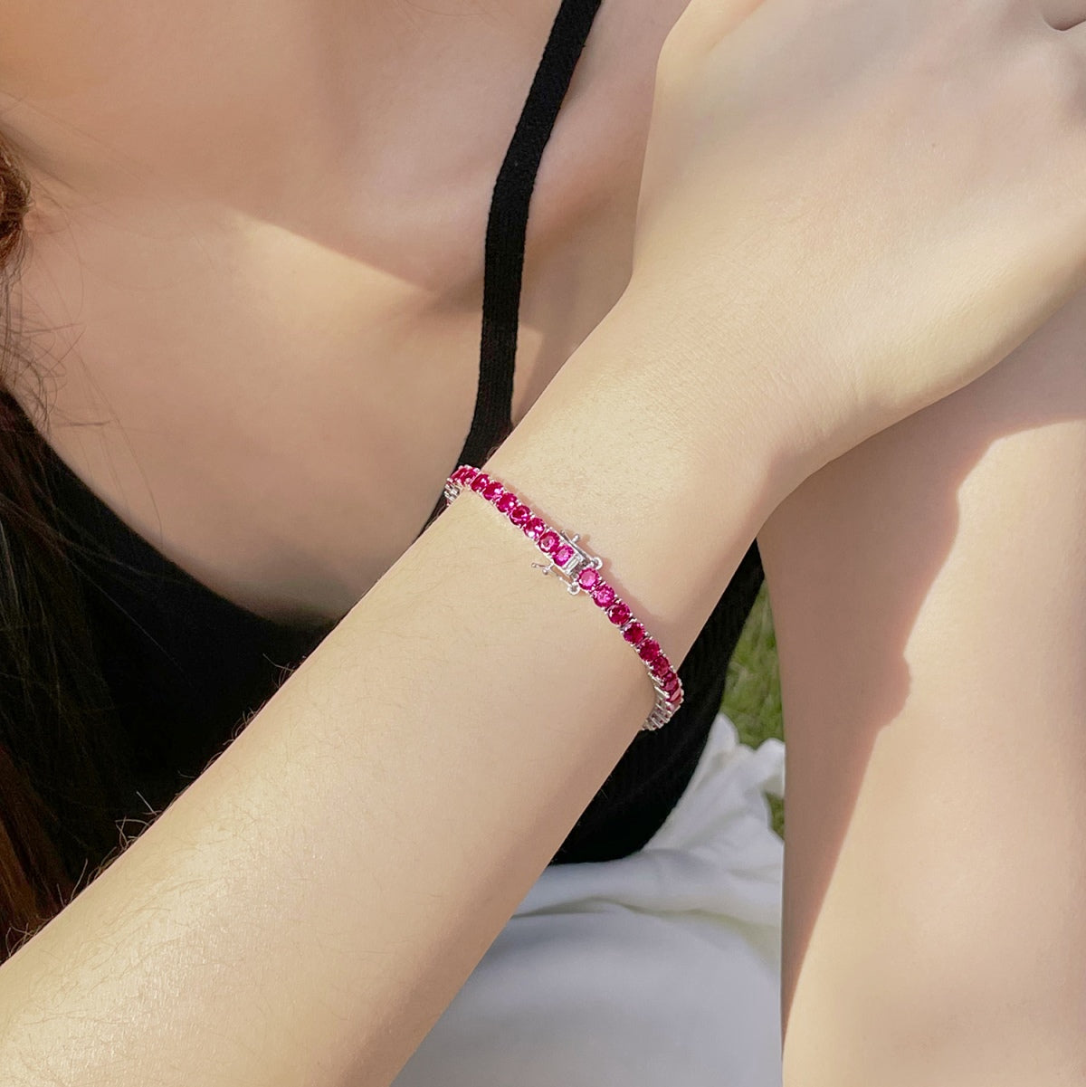 [baslovejewels]Radiant Colorful Round Cut Party Bracelet