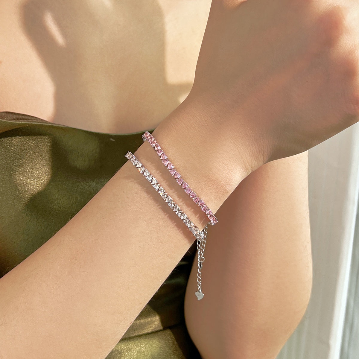 [baslovejewels]Dazzling Romantic Heart Shape Lover Bracelet