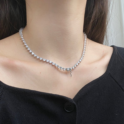[baslovejewels]Ornate Heart Cut Tennis Necklace