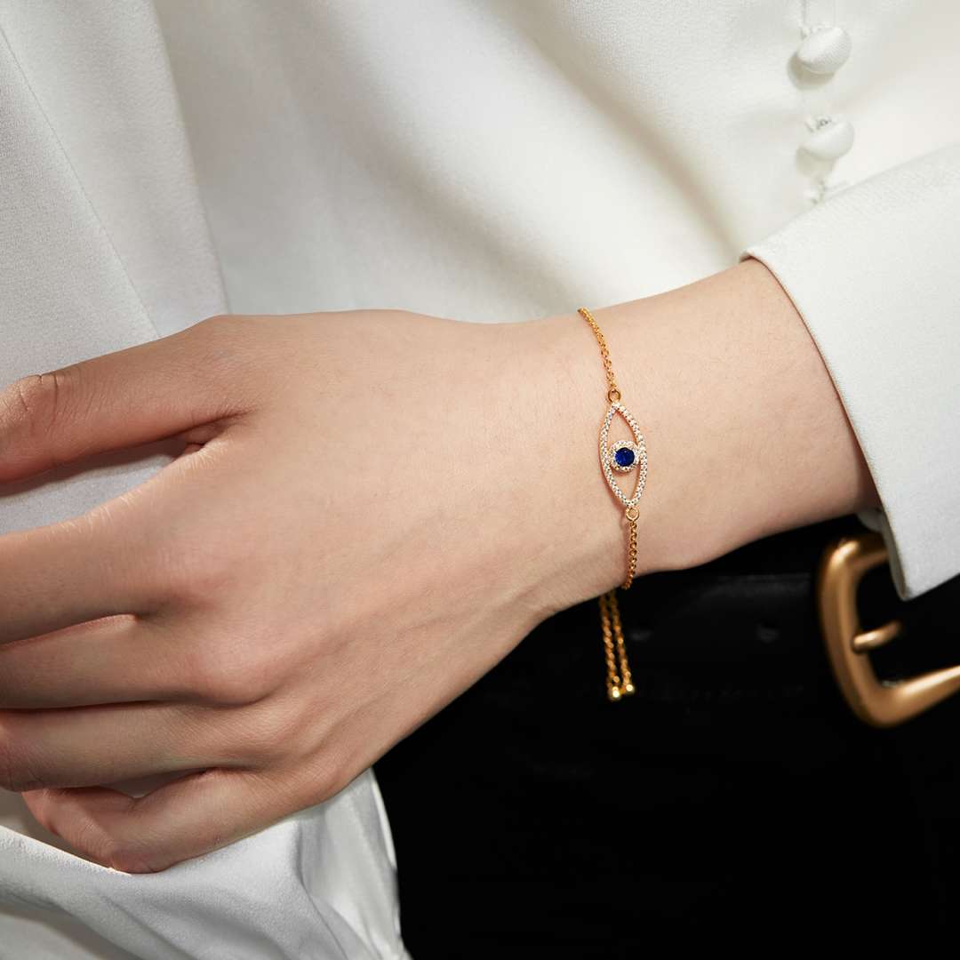 [baslovejewels]Devil's Eye Hollow Design Bracelet