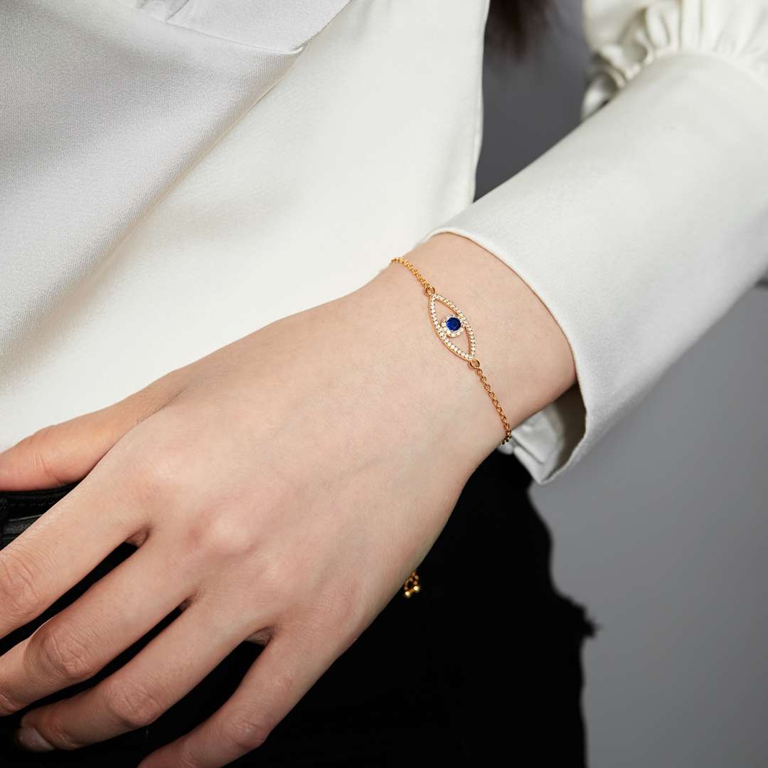 [baslovejewels]Devil's Eye Hollow Design Bracelet