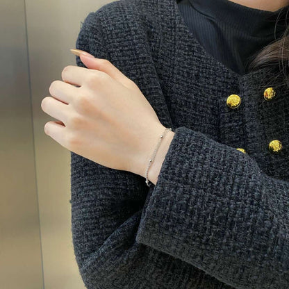 [baslovejewels]Delicate Bead Double Layer Bracelet