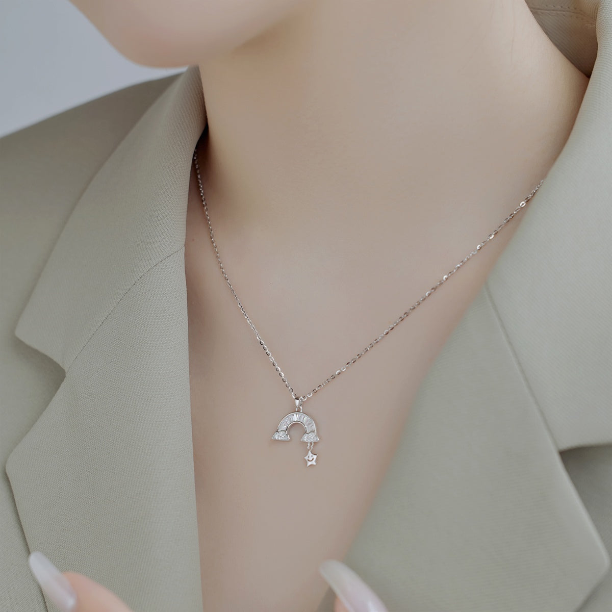 [baslovejewels]Unique Rainbow Star Necklace