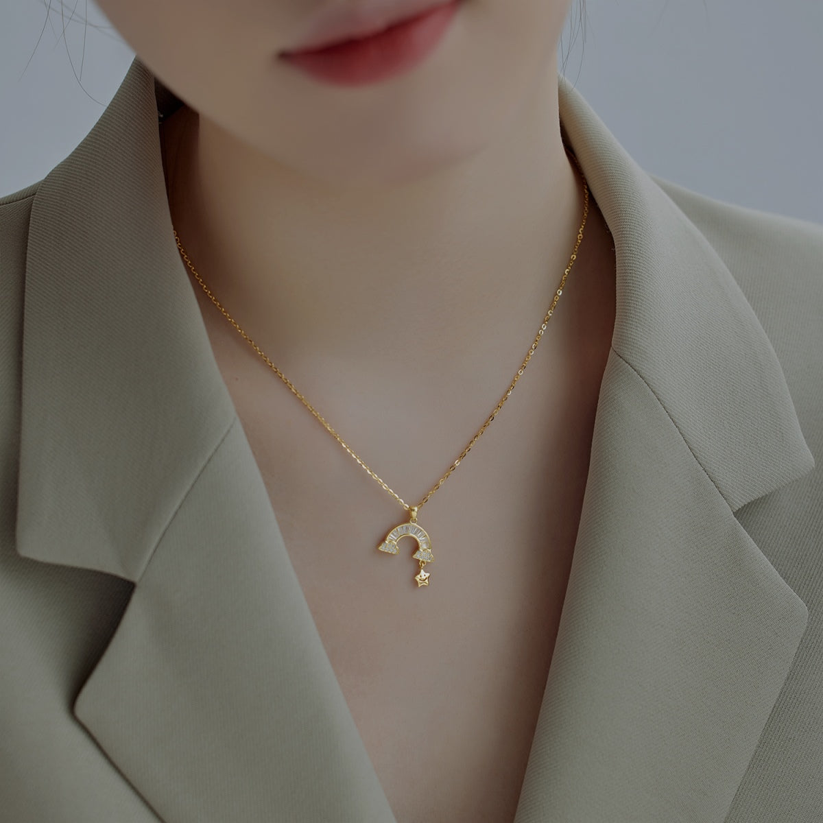[baslovejewels]Unique Rainbow Star Necklace