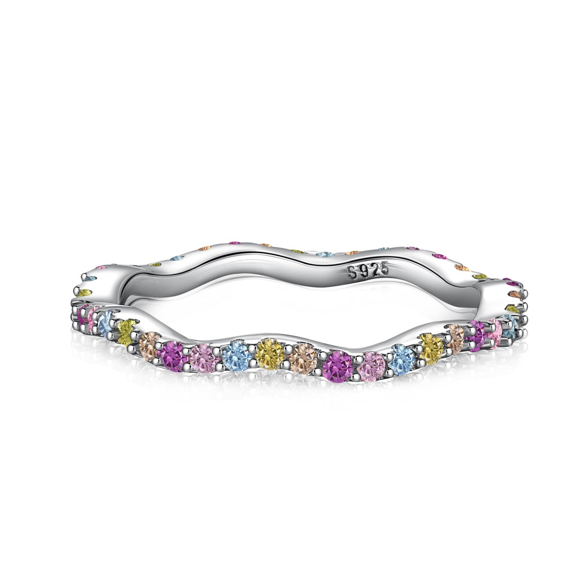 [baslovejewels]Dainty Colorful Round Cut Party Ring