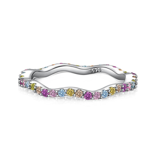 [baslovejewels]Dainty Colorful Round Cut Party Ring
