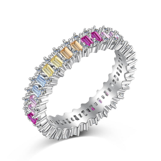 [baslovejewels]Splashy Ornate Emerald Cut Cocktail Ring
