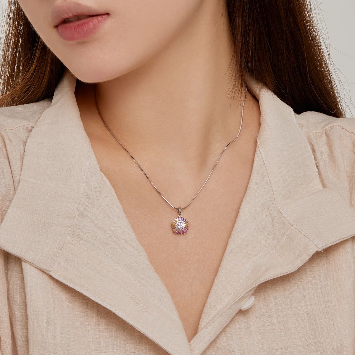 [baslovejewels]Charming Flower Colorful Necklace