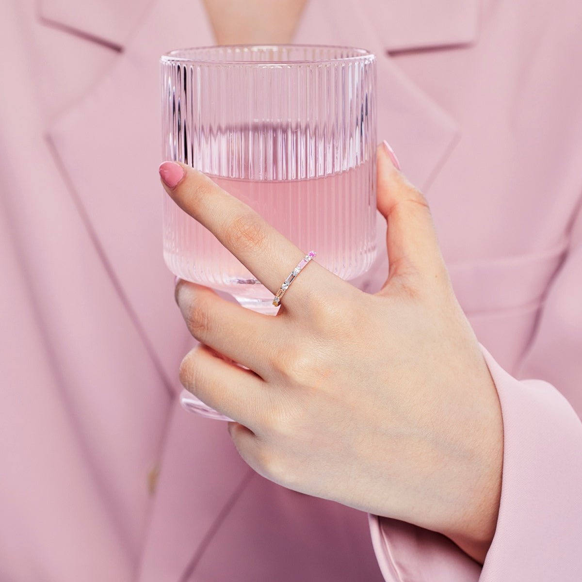 [baslovejewels]Lively In Shades Elegant Radiant Cut Daily Ring