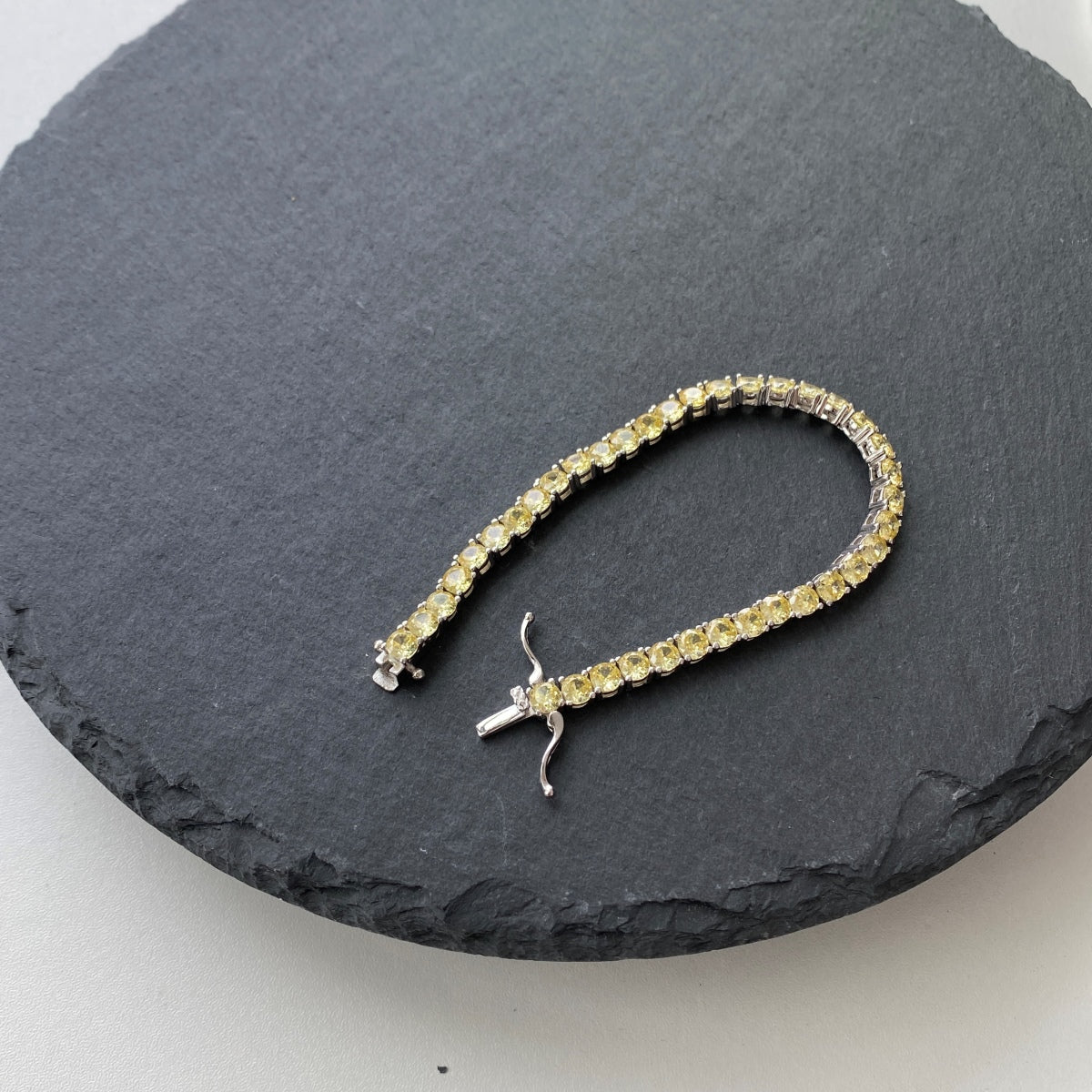 [baslovejewels]Ornate Dazzling Round Cut Tennis Bracelet