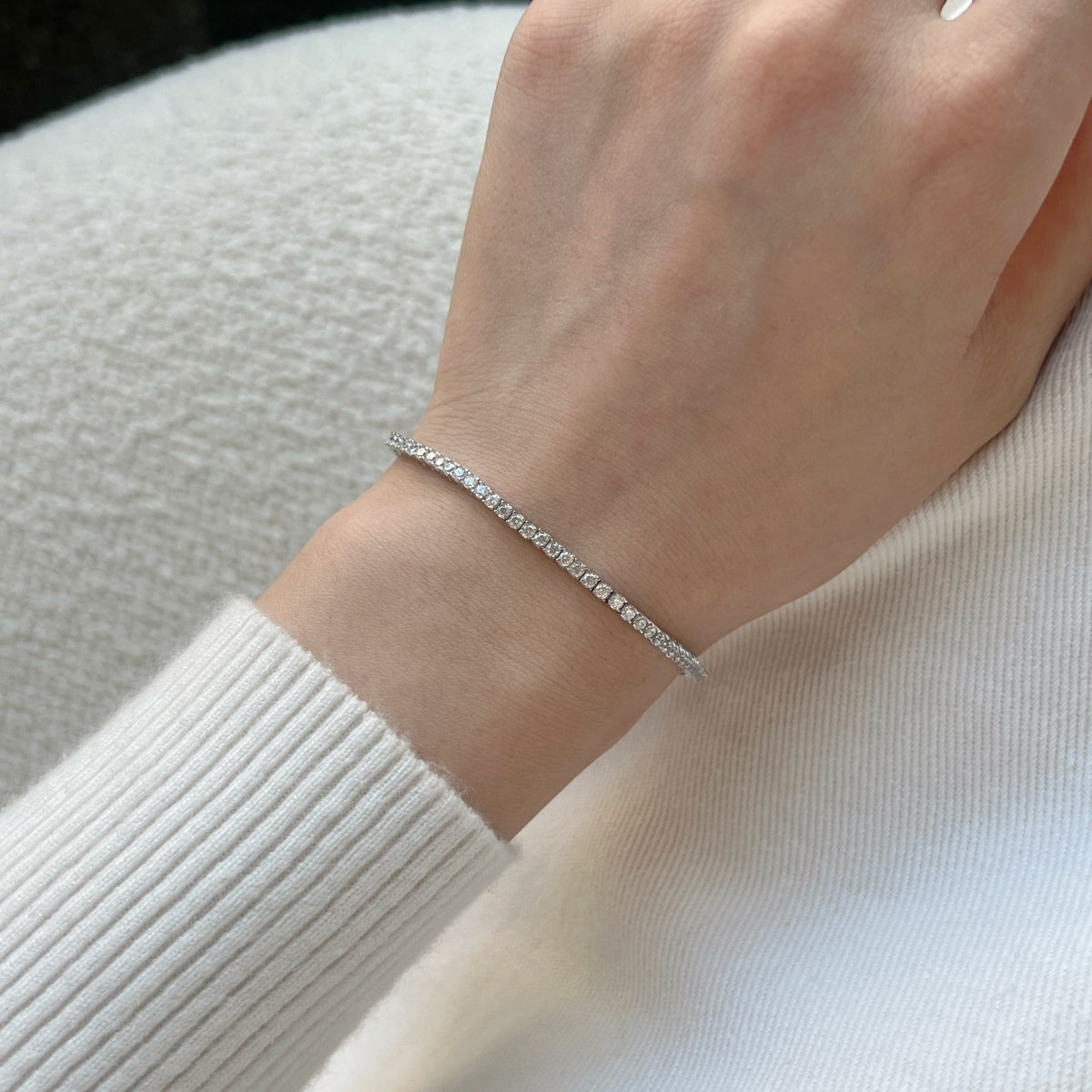 [baslovejewels]Dazzling Exquisite Round Cut Daily Bracelet