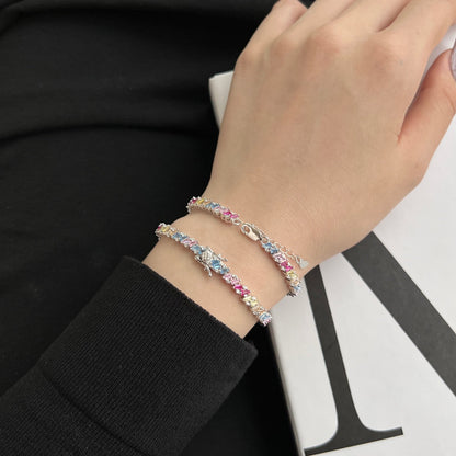 [baslovejewels]Ornate Sparkling Multi Cut Party Bracelet