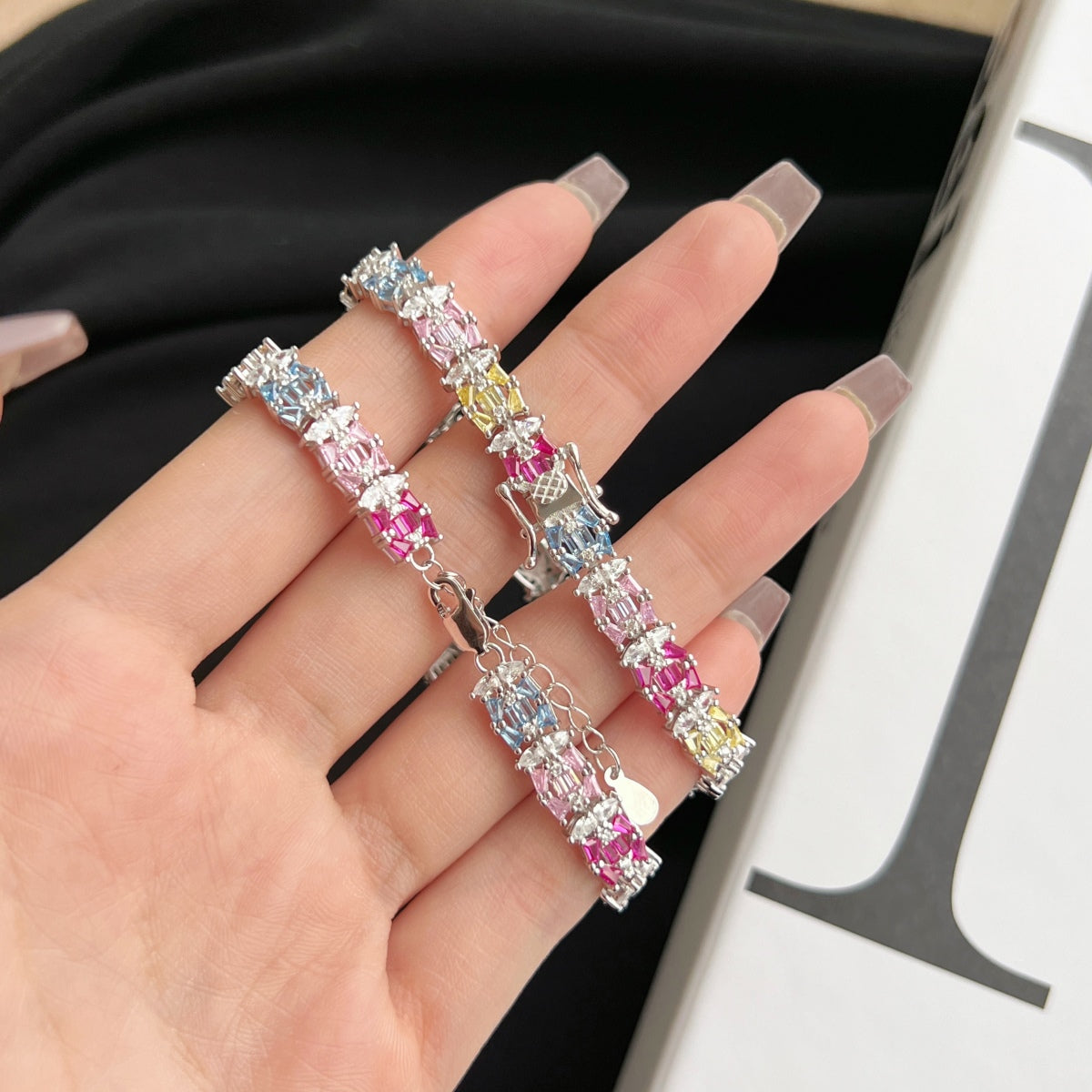 [baslovejewels]Delicate Colorful Multi Cut Party Bracelet