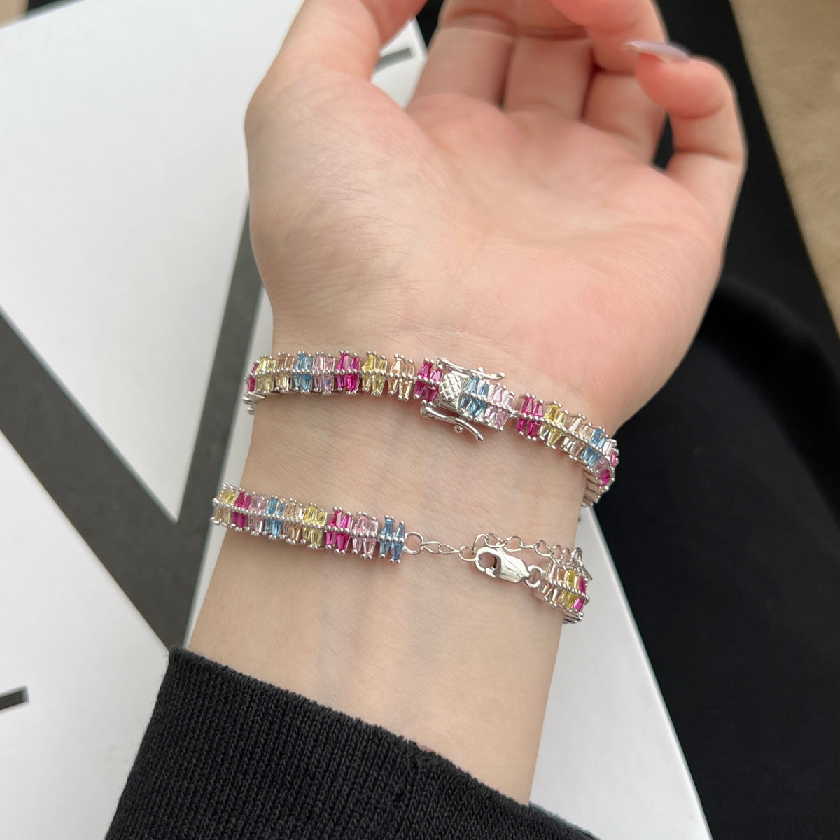 [baslovejewels]Sparkling Exquisite Multi Cut Party Bracelet